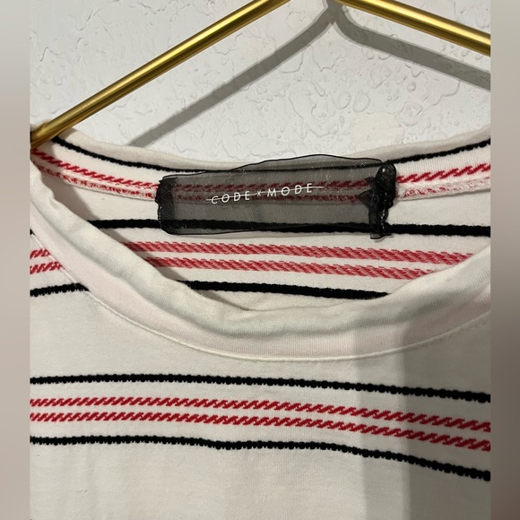 Code Mode puffy sleeve T-shirt striped size Med - Picture 2 of 5